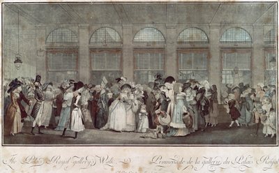 Der Spaziergang in der Galerie des Palais Royal, 1787 von Philibert Louis Debucourt